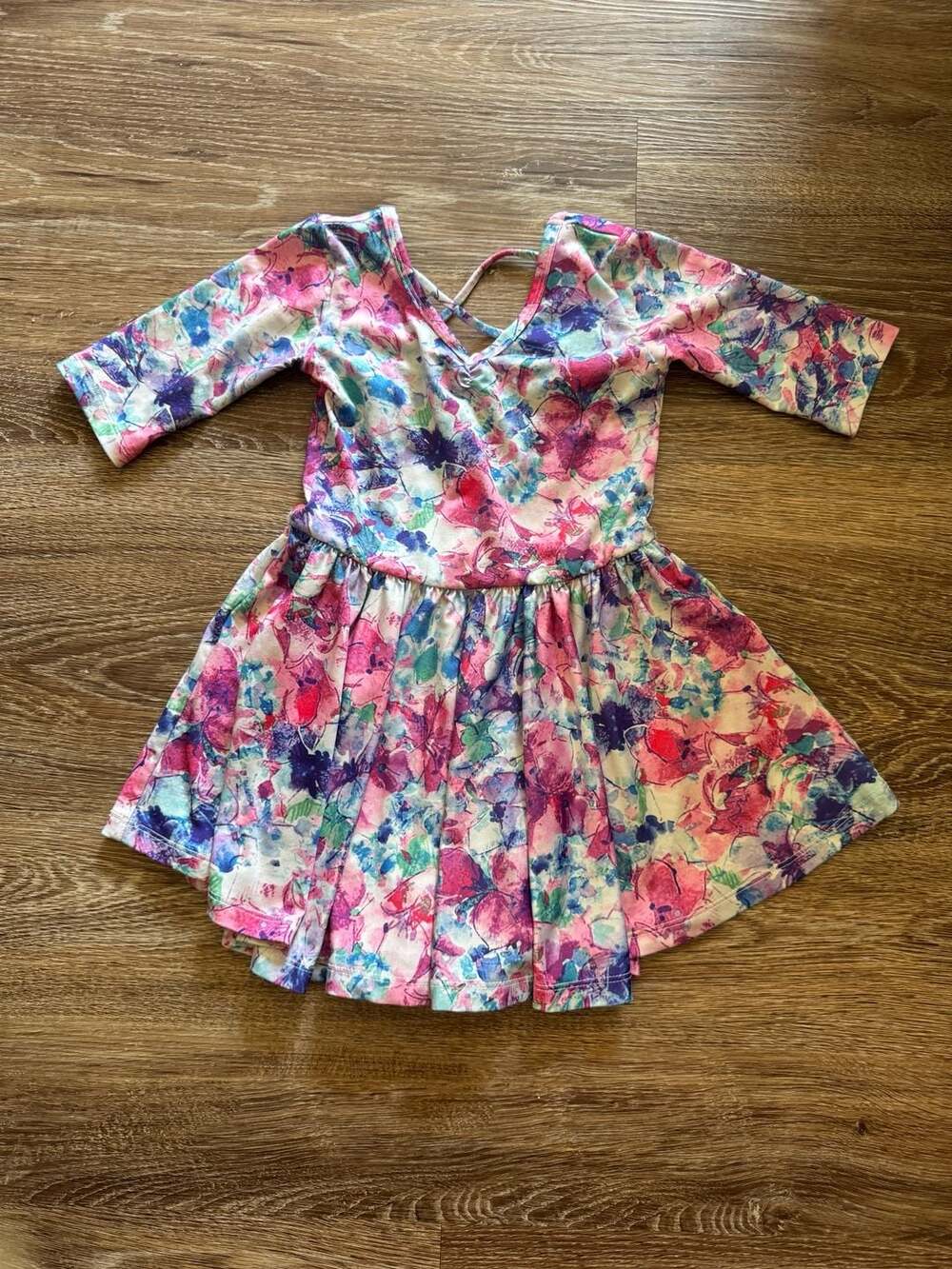 DotDotSmile Floral Watercolor Ballerina Dress Size 2